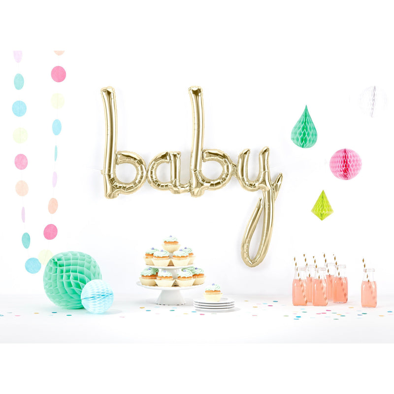 Giant Rose Gold 'Baby' Script Balloon, Decorative Balloons, Jamboree 