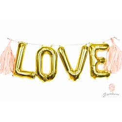 16" Gold LOVE Balloon Banner, , Jamboree 