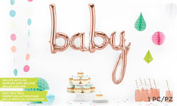 Large Baby Script Balloon - Rose Gold - 46” XL - Baby Shower Prop, Giant Baby Balloon, Baby Photo Prop, , Jamboree 