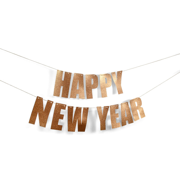 Rose Gold "HAPPY NEW YEAR" Glitter Banner, Banners & Backdrops, Jamboree 