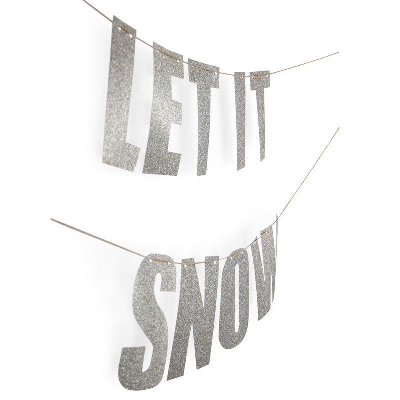 Silver "LET IT SNOW" Glitter Banner, Banners & Backdrops, Jamboree 