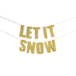 Gold "LET IT SNOW" Glitter Banner, Banners & Backdrops, Jamboree 