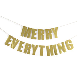 Gold "MERRY EVERYTHING" Glitter Banner, Banners & Backdrops, Jamboree 