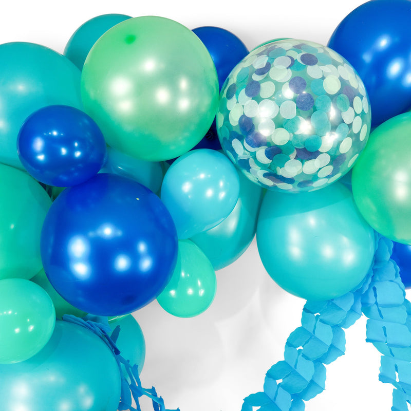 Blue Sea 25 Ft. Balloon Garland Kit with Fish Net - 81 Pc.