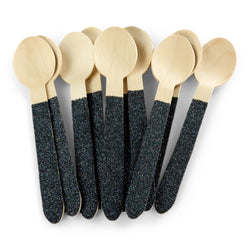 Black Glittered Wood Spoon, , Jamboree 
