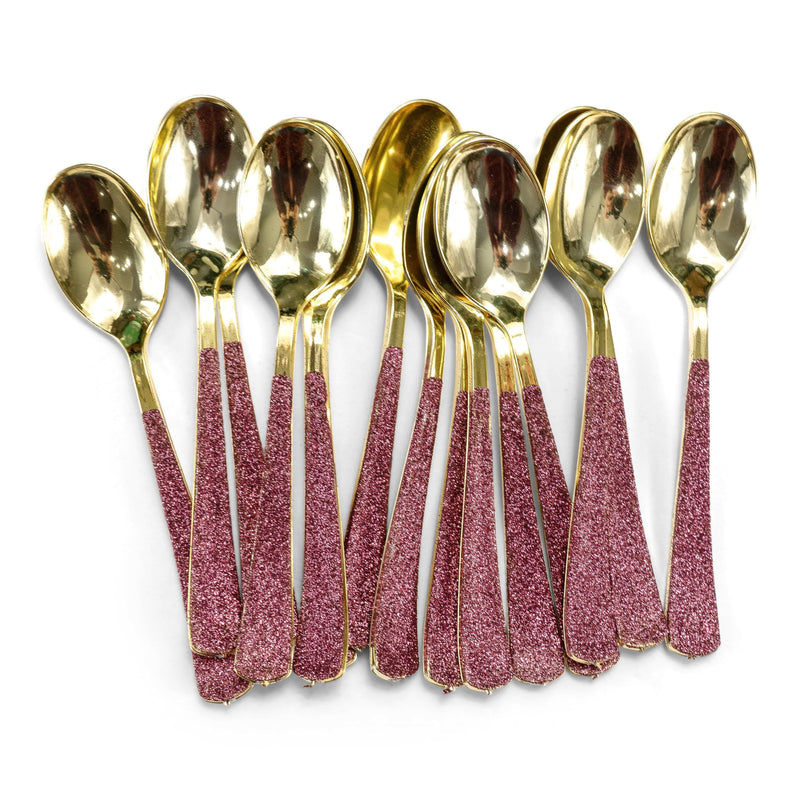 Burgundy Glittered Gold Spoon, , Jamboree 