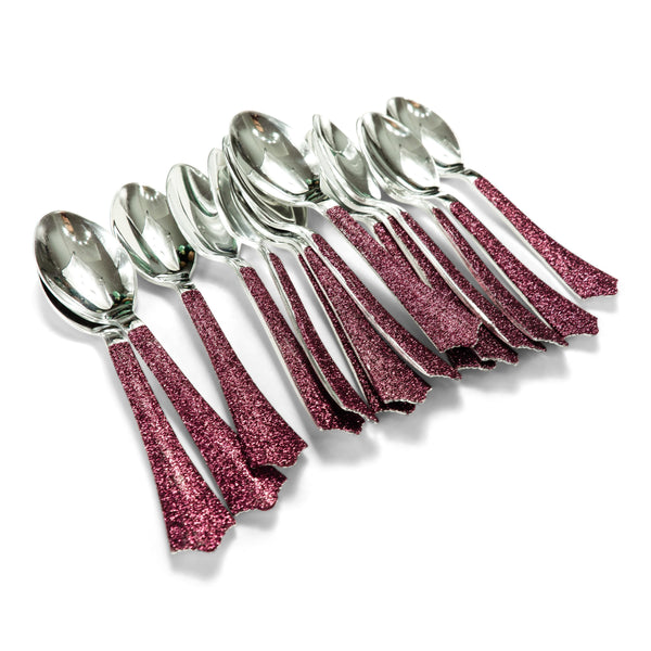 Burgundy Glittered Silver Spoon, , Jamboree 