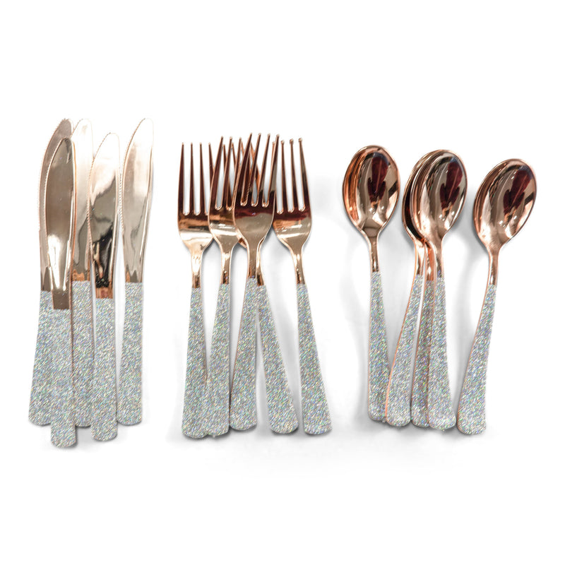 Holographic Glittered Rose Gold Spoon, , Jamboree 