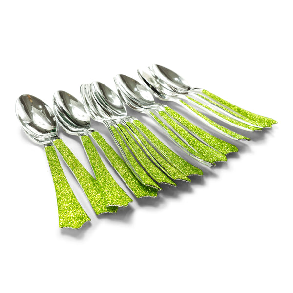 Lime Green Glittered Silver Spoon, , Jamboree 