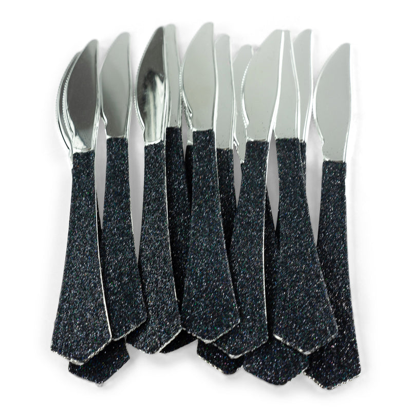 Black Glittered Silver Knife, , Jamboree 