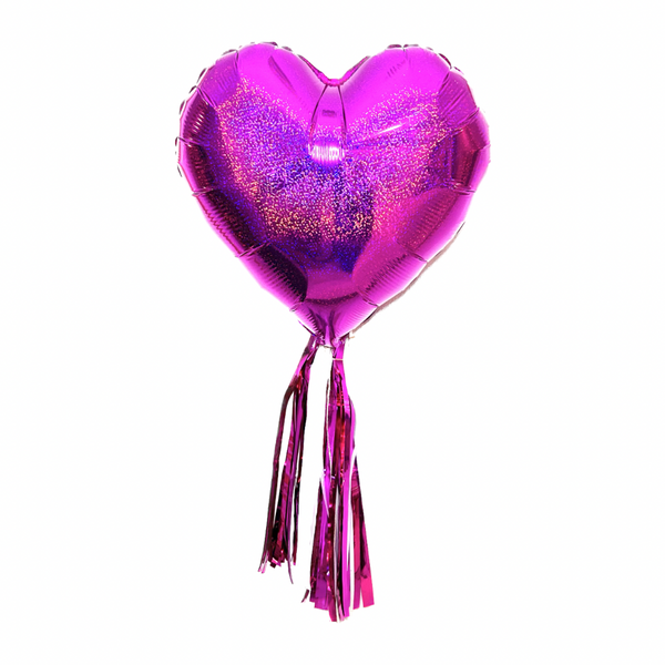 16" Holographic Hot Pink Heart Balloon