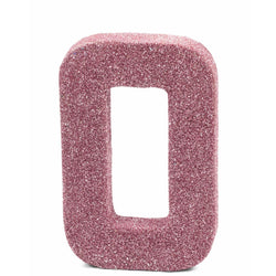 8" Blush Pink Glitter Number 0, Large Glitter Numbers, Jamboree 