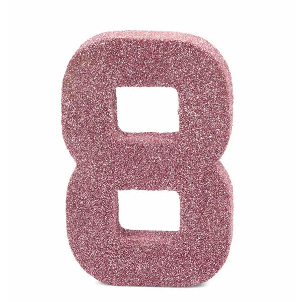 8" Blush Pink Glitter Number 8, Large Glitter Numbers, Jamboree 