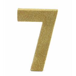8" Gold Glitter Number 7, Large Glitter Numbers, Jamboree 