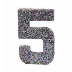 8" Mermaid Sparkle Glitter Number 5, Large Glitter Numbers, Jamboree 