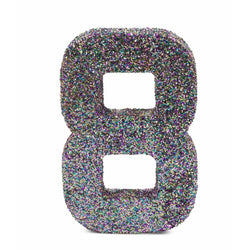 8" Mermaid Sparkle Glitter Number 8, Large Glitter Numbers, Jamboree 