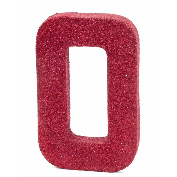 8" Red Glitter Number 0, Large Glitter Numbers, Jamboree 