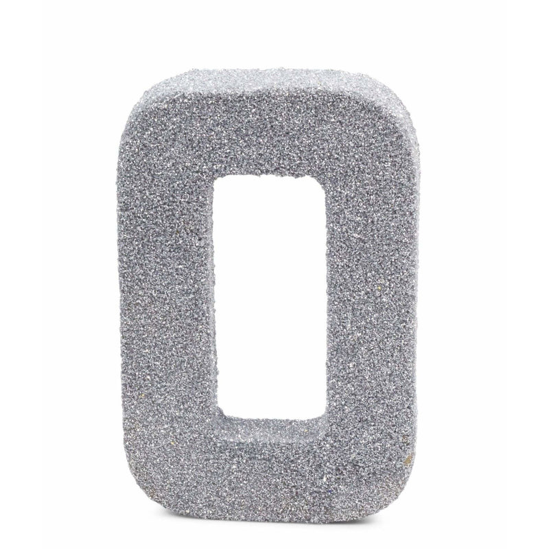 8" Silver Glitter Number 0, Large Glitter Numbers, Jamboree 