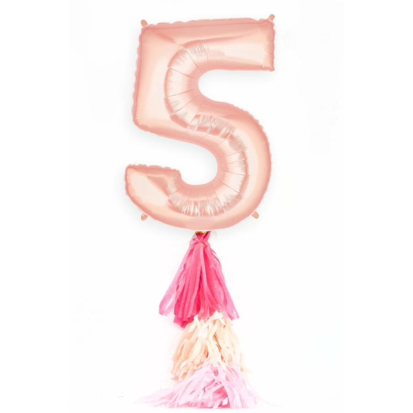 40” Rose Gold Number 5 Balloon, Number Balloons, Jamboree 