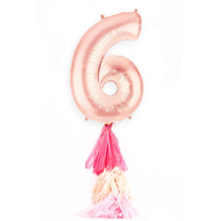 40” Rose Gold Number 6 Balloon, Number Balloons, Jamboree 