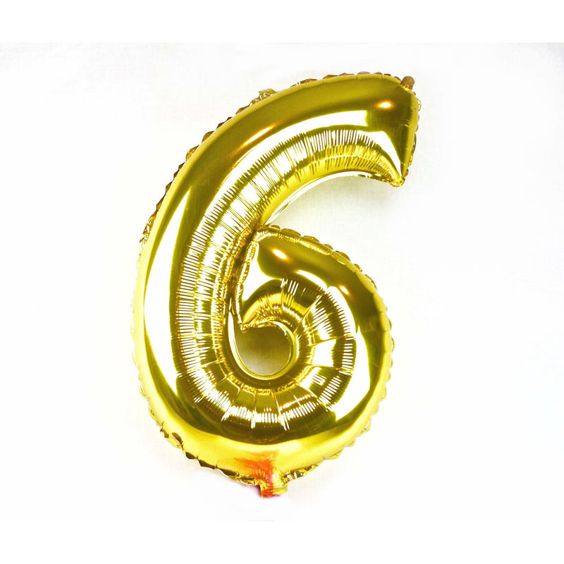 40” Gold Number 6 Balloon, Number Balloons, Jamboree 