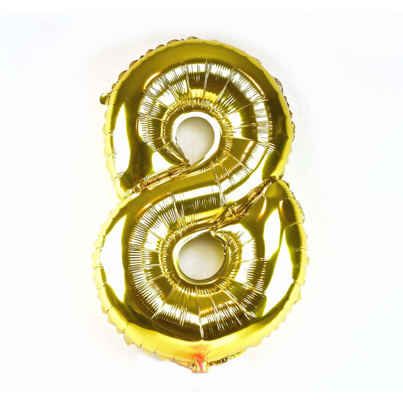 40” Gold Number 8 Balloon, Number Balloons, Jamboree 