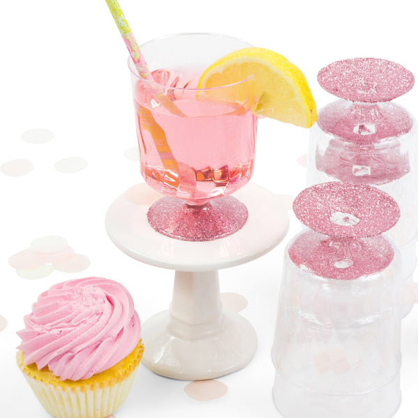 8pc Blush Pink Glitter Cup, Tableware, Jamboree 