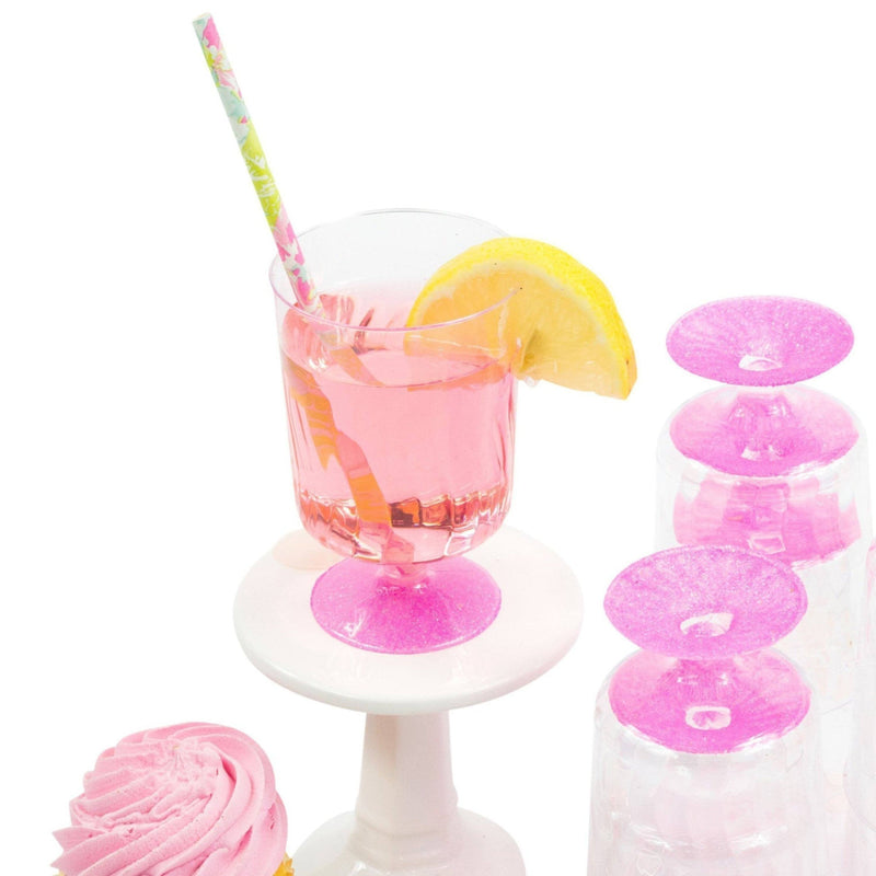 8pc Hot Pink Glitter Cup, Tableware, Jamboree 