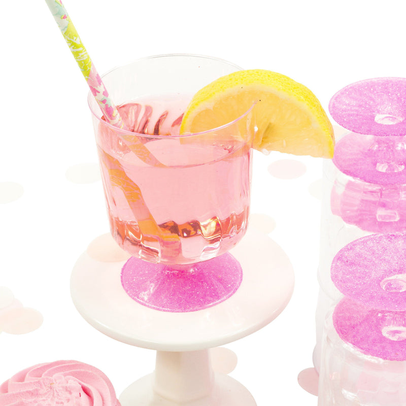 8pc Hot Pink Glitter Cup, Tableware, Jamboree 