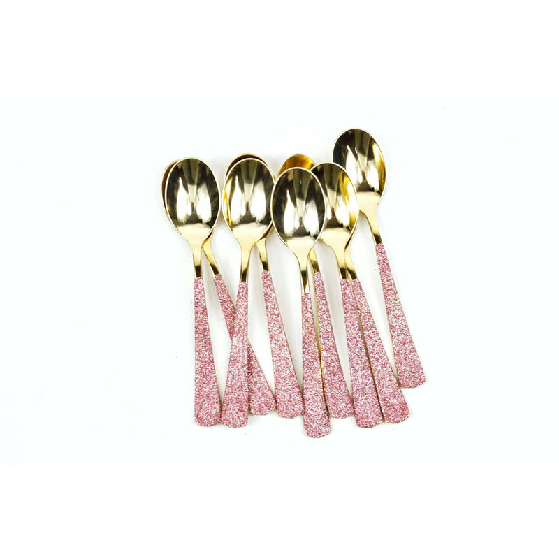 Blush Pink Glittered Gold Spoon, Tableware, Jamboree 