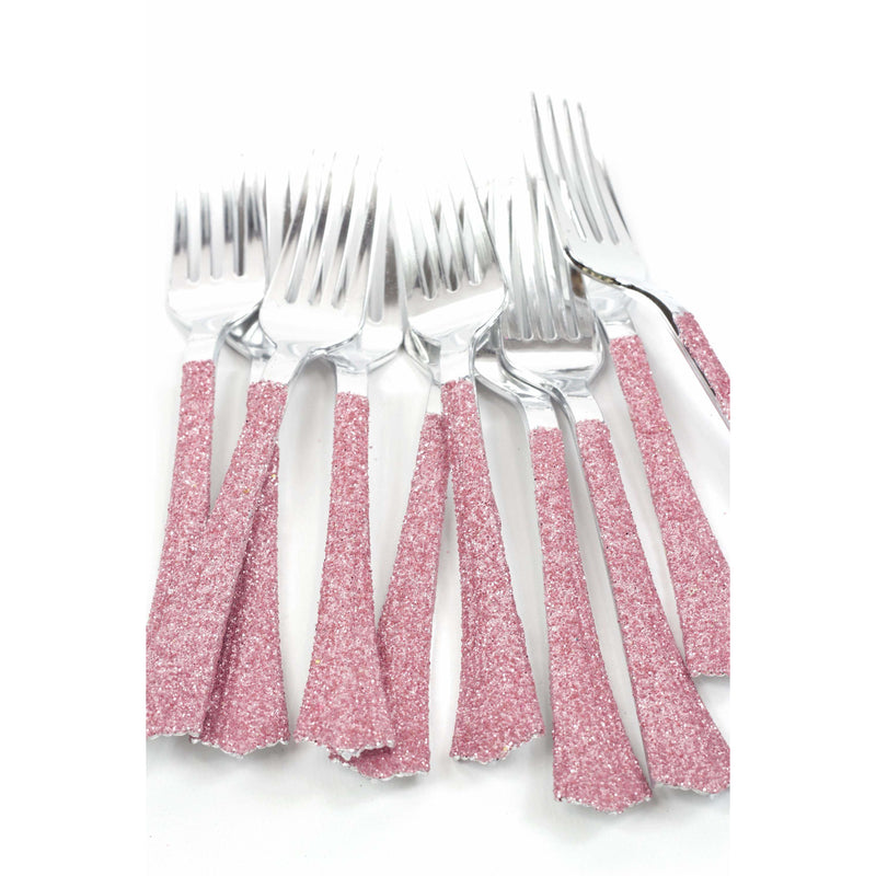 Blush Pink Glittered Silver Fork, Tableware, Jamboree 