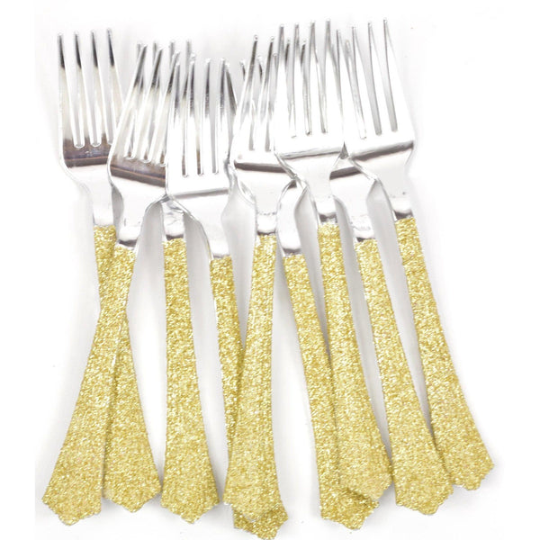 Gold Glittered Silver Fork, Tableware, Jamboree 