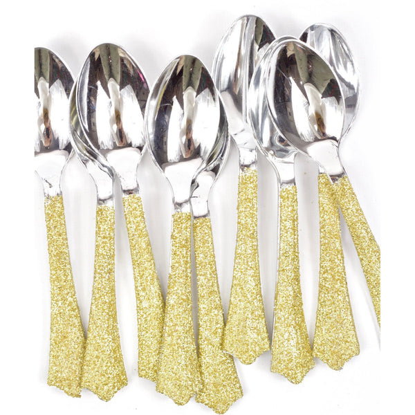 Gold Glittered Silver Spoon, Tableware, Jamboree 
