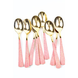 Hot Pink Glittered Gold Spoon, Tableware, Jamboree 
