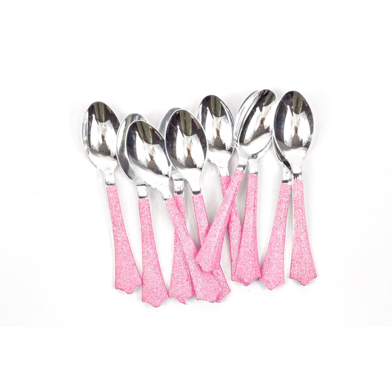 Hot Pink Glittered Silver Spoon, Tableware, Jamboree 