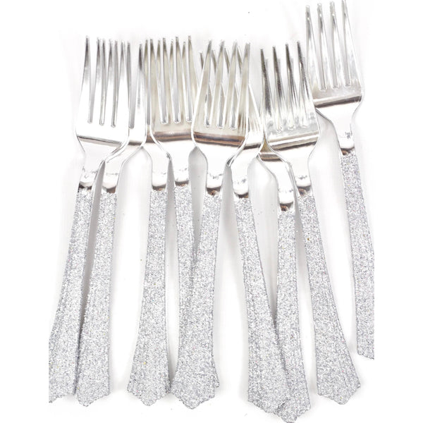 Silver Glittered Silver Fork, Tableware, Jamboree 