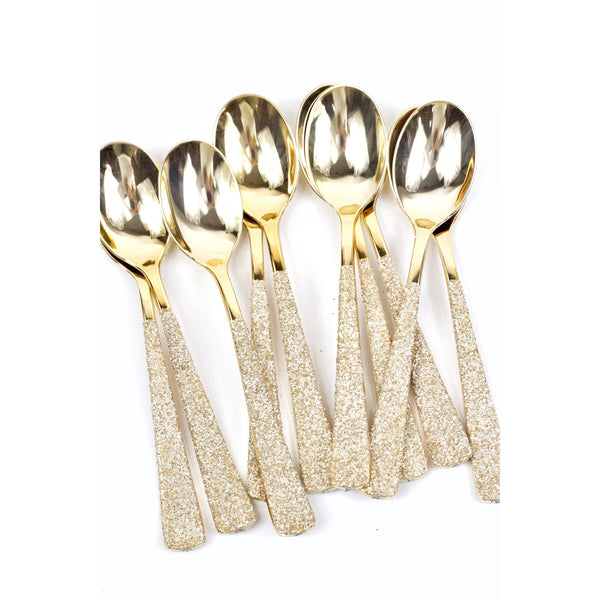 White Gold Glittered Gold Spoon, Tableware, Jamboree 