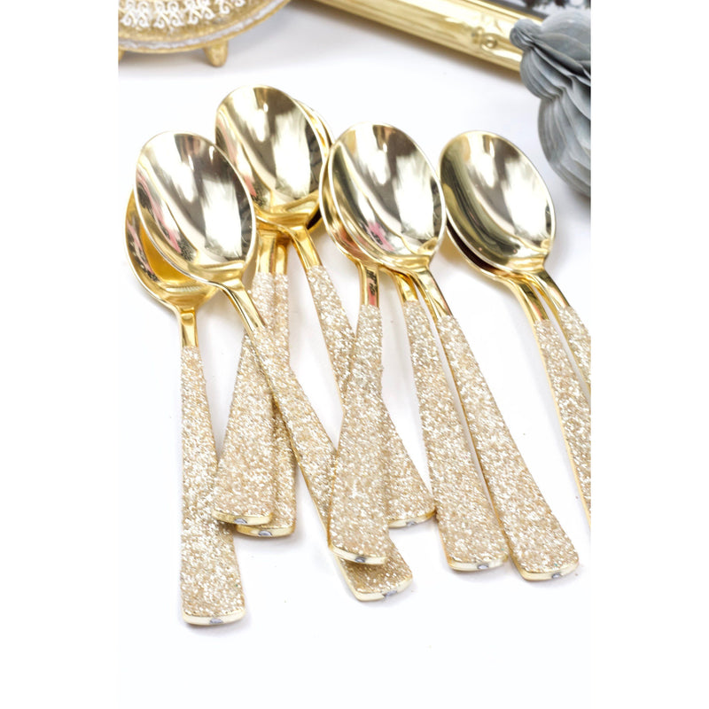 White Gold Glittered Gold Spoon, Tableware, Jamboree 