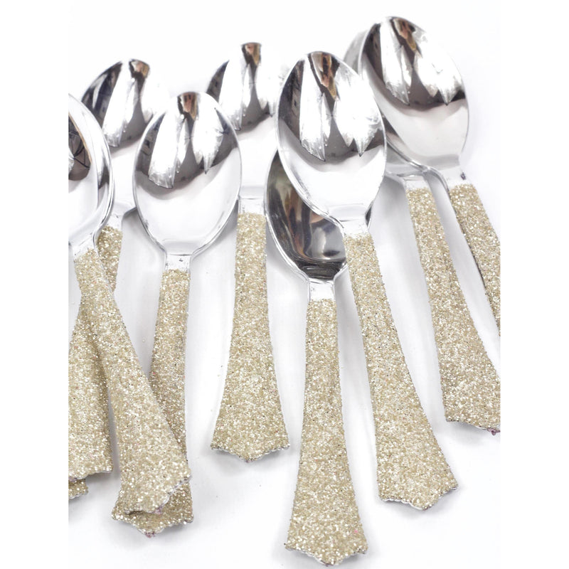 White Gold Glittered Silver Spoon, Tableware, Jamboree 