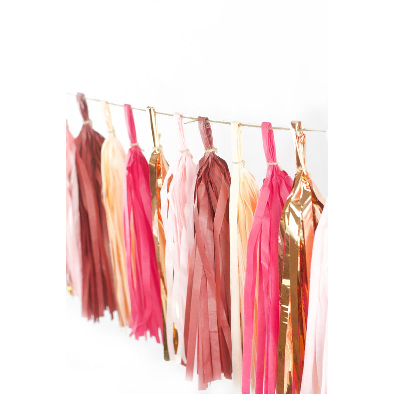 Fushia Pink Paper Tassel Garland for Decorations and Balloon